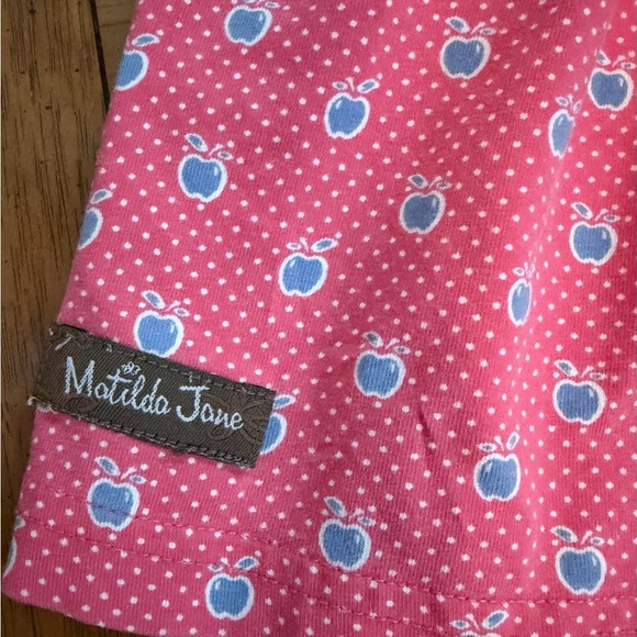 Matilda Jane Vault Honeycrisp Lap Dress Sz 4 Red Blue Apples - Picture 5 of 6